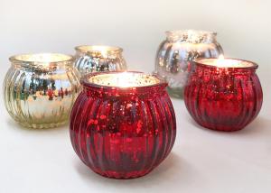 China Christmas Gold Electroplated Candle Jar Candle Glass Jar For candle wholesale