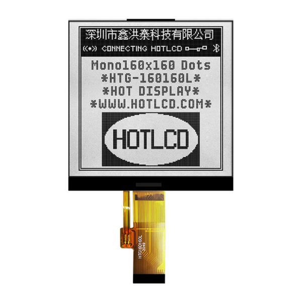 160X160 Square COG LCD Module FSTN Display With Side White Backlight HTG160160L