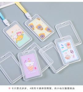 China TRANSPARENT CARD HOLDER WORK CARD LANYARD RICE CARD NAME TAG CAMPUS CARD STUDENT BUS SCHOOL CARD HOLDER ACCESS CARD wholesale