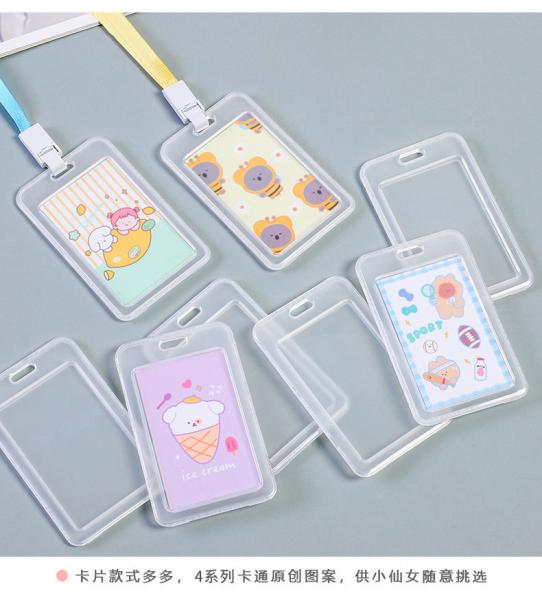 Quality TRANSPARENT CARD HOLDER WORK CARD LANYARD RICE CARD NAME TAG CAMPUS CARD STUDENT BUS SCHOOL CARD HOLDER ACCESS CARD for sale
