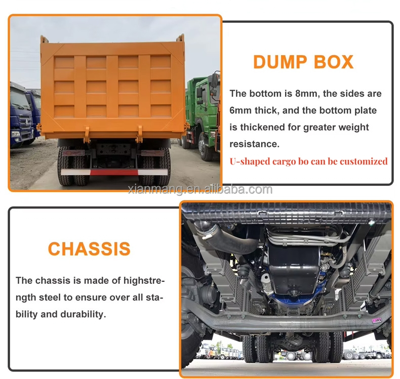 Howo NX Tipper Truck Sinotruk Hohan 8*4 Dump Trucks 12 Wheeler U Box For International Market with 2 Reverse Shift