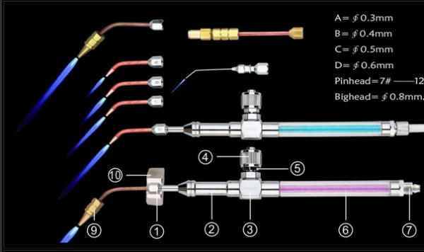 Quality Anti Backfire Machine Accessories / HHO Welding Torch With Flashback Arrestor for sale
