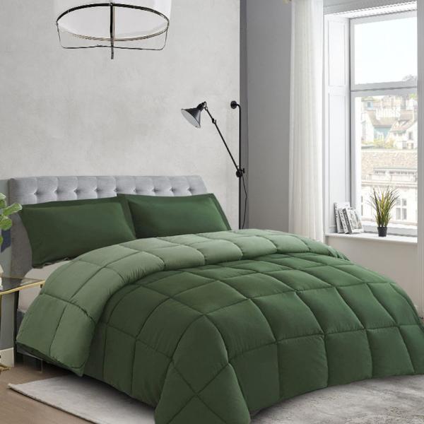 Quality Soft Microfiber Comforter Bicolor Microfiber Quilt Set With Reversible Design for sale