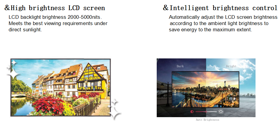 65 Inch 2500nits Hight Brightnees Outdoor LCD Display For Business Weatherproof IP65 series maintenance-free 0