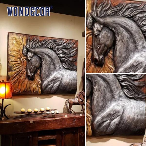 High Durability Metal Wall Art Sculpture Interior Large Bronze Horse Decoration