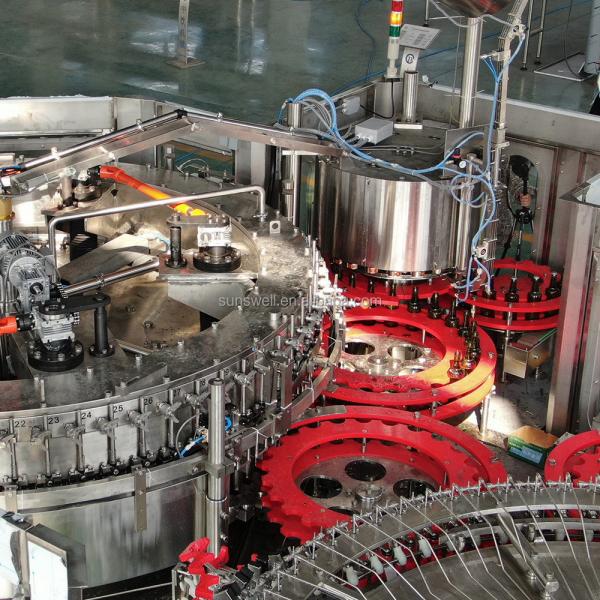 SUS304 Robotized Automatic Wine Filling Machine With rotary washing function
