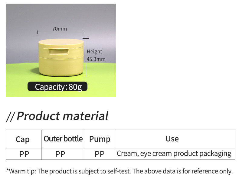 100g Flip Top Lid Double Wall PP Plastic Jars for Body Cream and Body Butter Cosmetic Containers