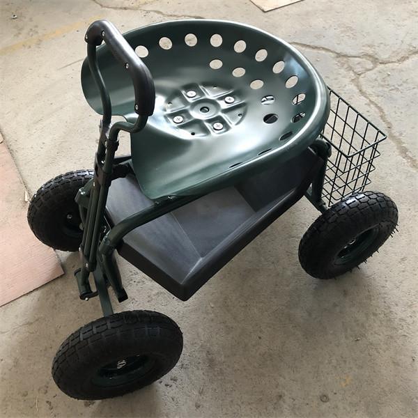 Quality Utility Garden Rolling Work Seat Steerable Rolling Garden Seat Four Wheels for sale