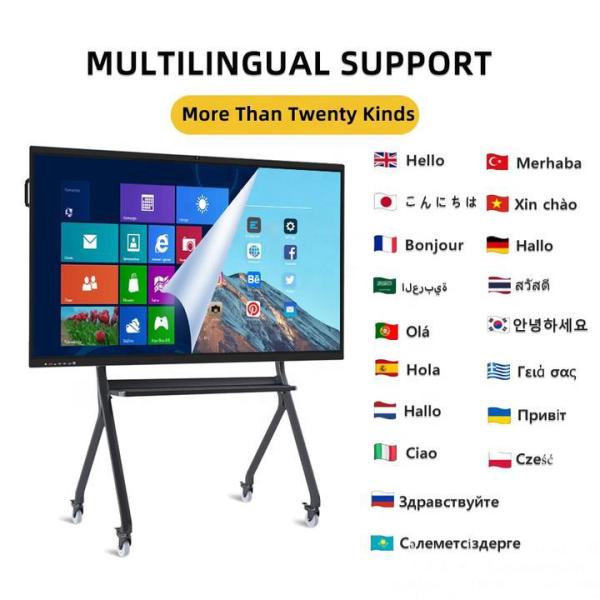 4K HD Interactive Whiteboard with Android 13 and 8+128G Dual System for Classroom and Conference