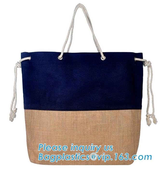 JUTE STORAGE BASKET WITH COTTON ROPE HANDLES,Burlap fabric jute toy storage basket for home storage organization bagease