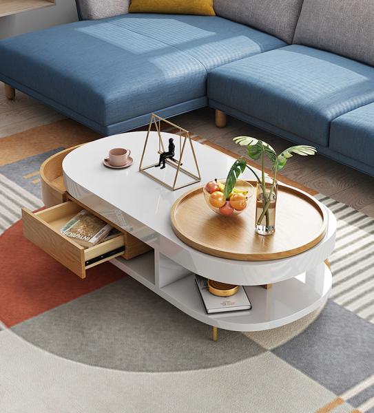 Quality White Marble Top Coffee Table Multifunctional Oval Marble Coffee Table for sale