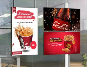 China 55inch Facing LCD Window Display Screen Smart Signage Menu Board 3000nits wholesale