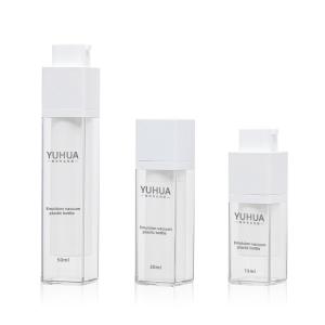PET Plastic Round Double Wall Bottle Transparent 15ml 30ml 50ml With Pump