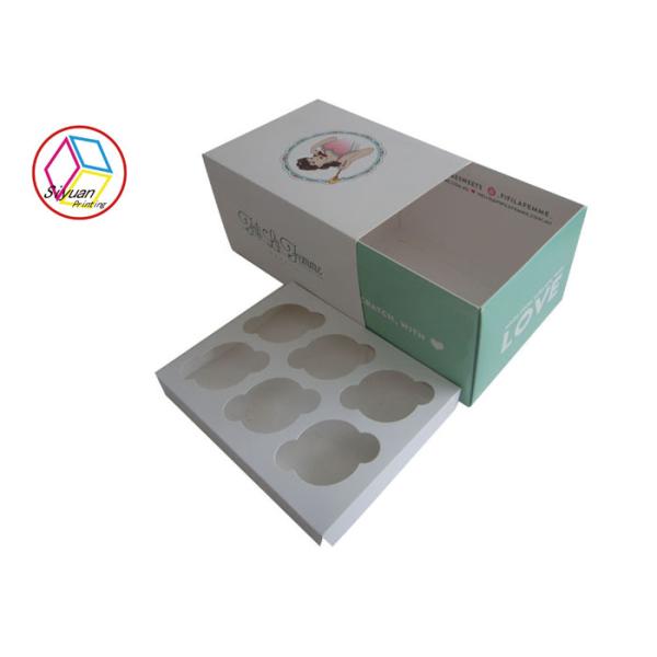 Food Safe Grade Paper Cupcake Boxes , Cupcake Packaging Boxes