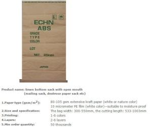 China CHARCOAL, ANIMAL FEED, DEXTROSE, MEDICINE, SUGAR, WHEAT, RICE, GRAIN, FOODSTUFF PAPER SACKS wholesale
