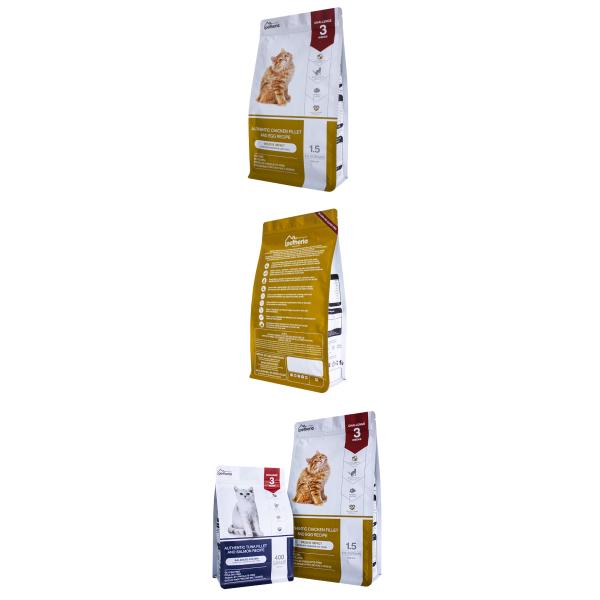 Custom Printed Foil Mylar High Quality Oem 8 Side Seal Bag Pet Food Packaging Square Bottom Pet Cat Food Bag