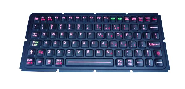 Quality Illuminated IP65 ruggedized silicone rubber 83 keys keyboard for military computer for sale