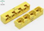 1 X 4 Ports Ee Rj45 Multiple Port Connectors / Right Angle Plug And Play RJ45