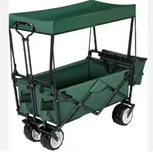 4 Wheels Foldable Shopping Wagon Convenient Folding Cart for General and Easy Transport