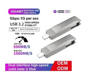 China Bulk X07 Portable USB C Flash Drive 1tb Memory Stick Support PC Smart TV wholesale