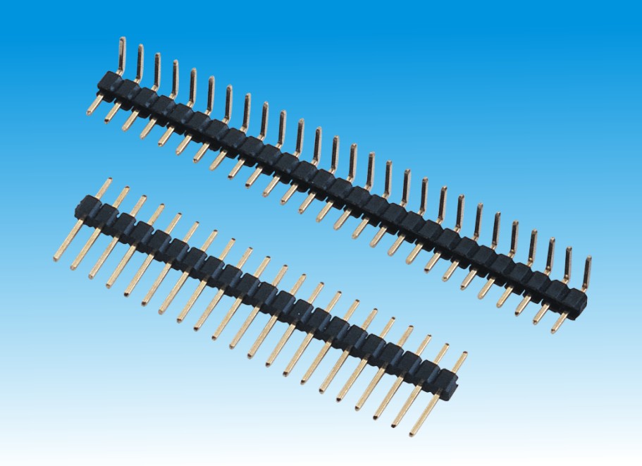 2.54mm Pin Header Dual Row Stright Type Gold Plated LCP Pcb Connector