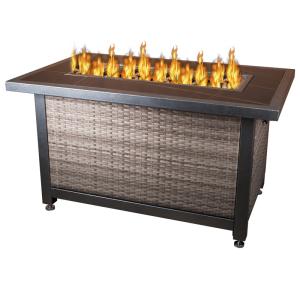 China Rectangle Smokeless Outdoor Gas Firepit Metal Rattan Propane wholesale
