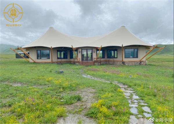 Quality Double Layers PVDF Glamping Tent With Calcium Silicate Board Walls for sale