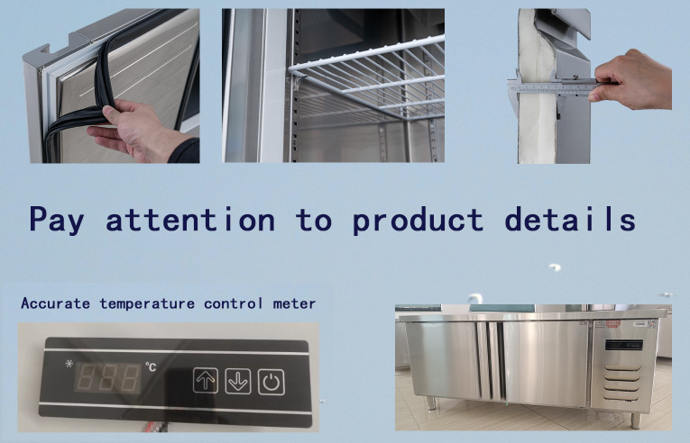240V 2 Door Undercounter Freezer 350L Multiple Function Stable Operation