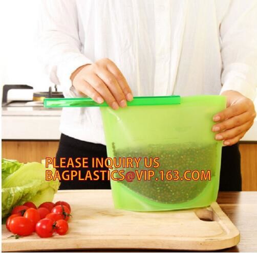 Airtight Seal Food Storage Container Versatile Reusable Silicone Food Preservation Bag,Custom Logo Zip Lock Reusable Sil