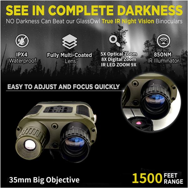 32GB NV400 Illuminator Infrared Night Vision Binoculars For Surveillance
