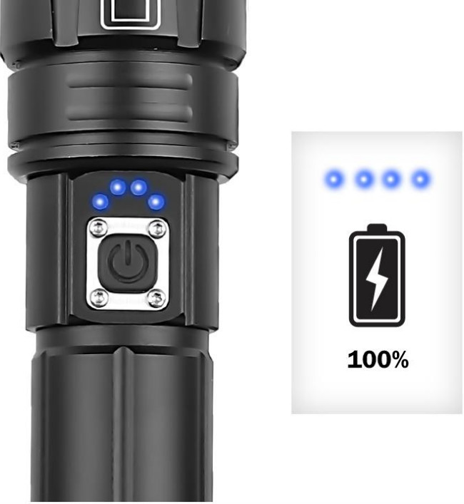 High Lumens LED Torch Flashlight Rechargeable For Outdoor Activity