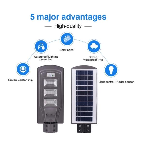 Light City Outside Lighting 100 Watt LED Solar Street Light SMD Chips Street Lamp