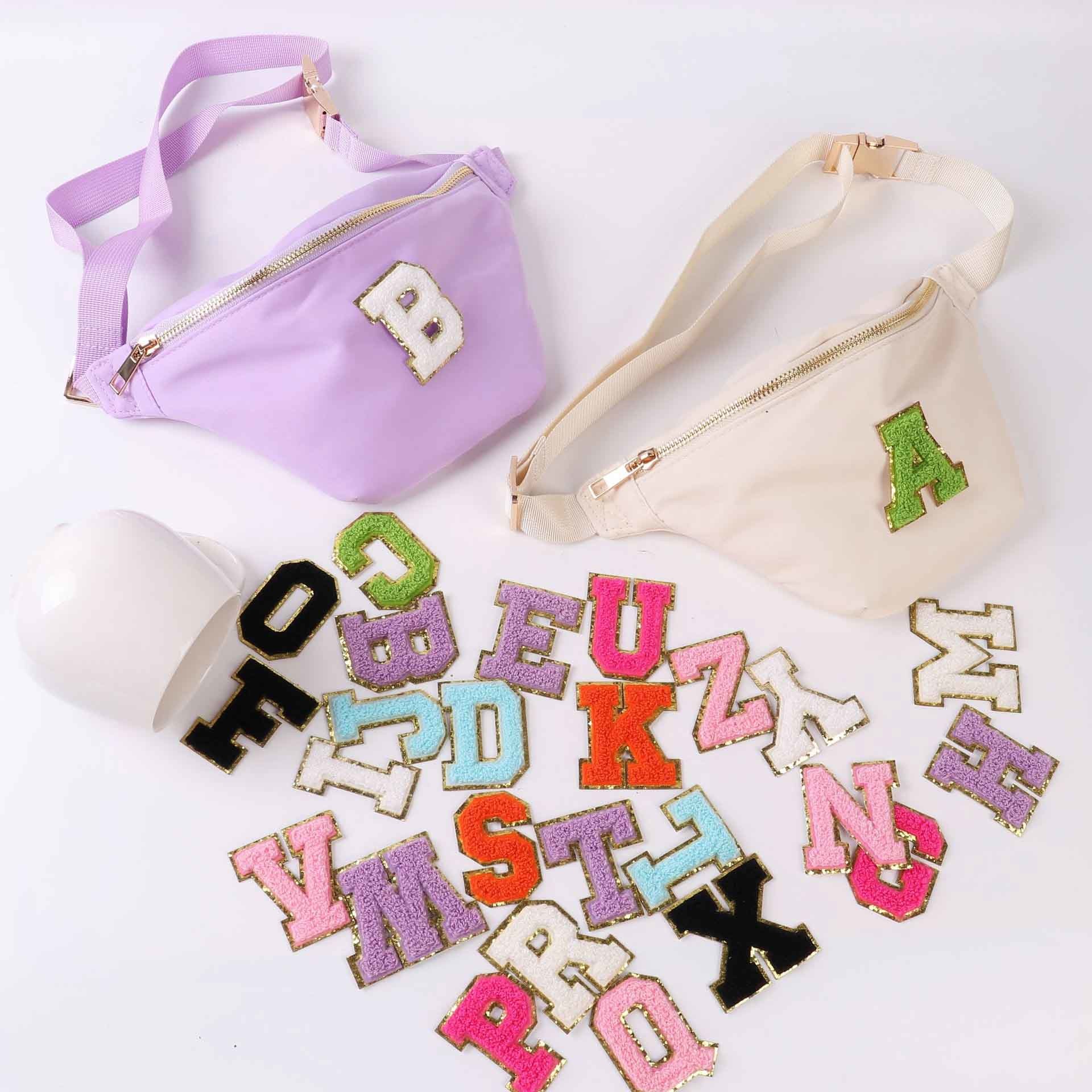 DIY Adhesive Letter Patches Iron On Backing Cotton Polyester Material