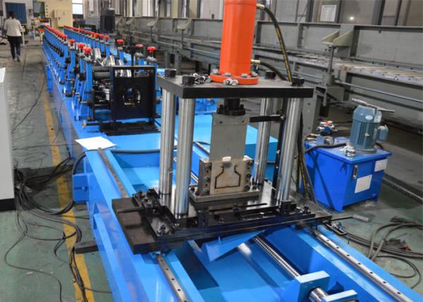 Quality Gcr15 Steel Rack Upright Roll Forming Machine With Servo Following Cutting for sale