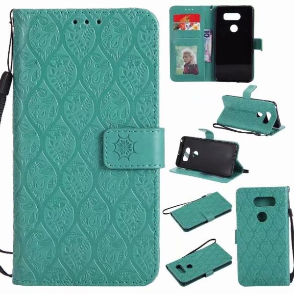 Quality LG V30 Leather Protective Case with Flower Embossed Pattern for sale