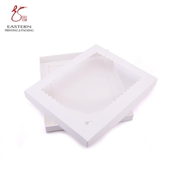 Printed Lid And Bottom Cardboard Boxes With Window Custom Logo