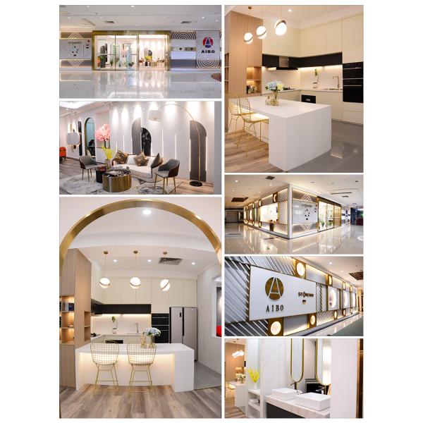 Calacatta Marble Look Quartz Stone Slab For Kitchen Top Decoration