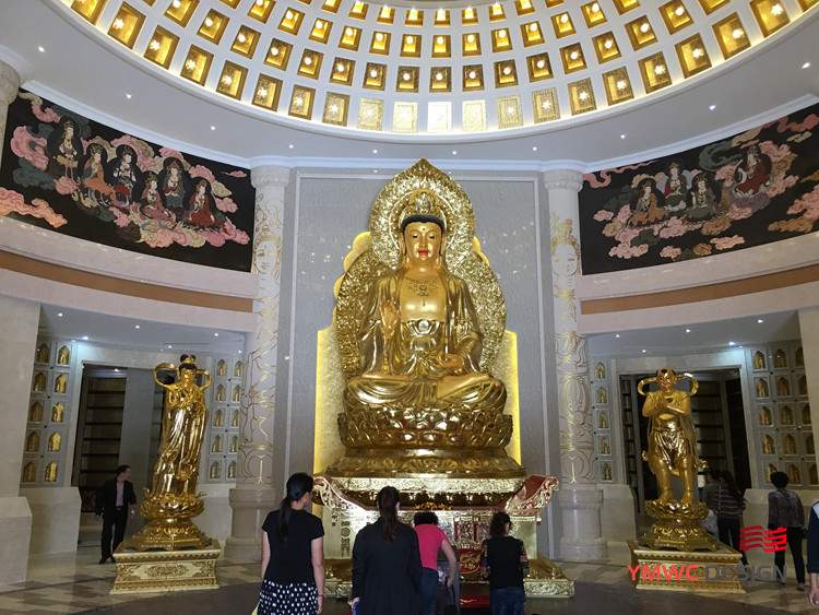 Temple Buddha Custom Large Buddha Statue with Bronzing Process Casting Technique