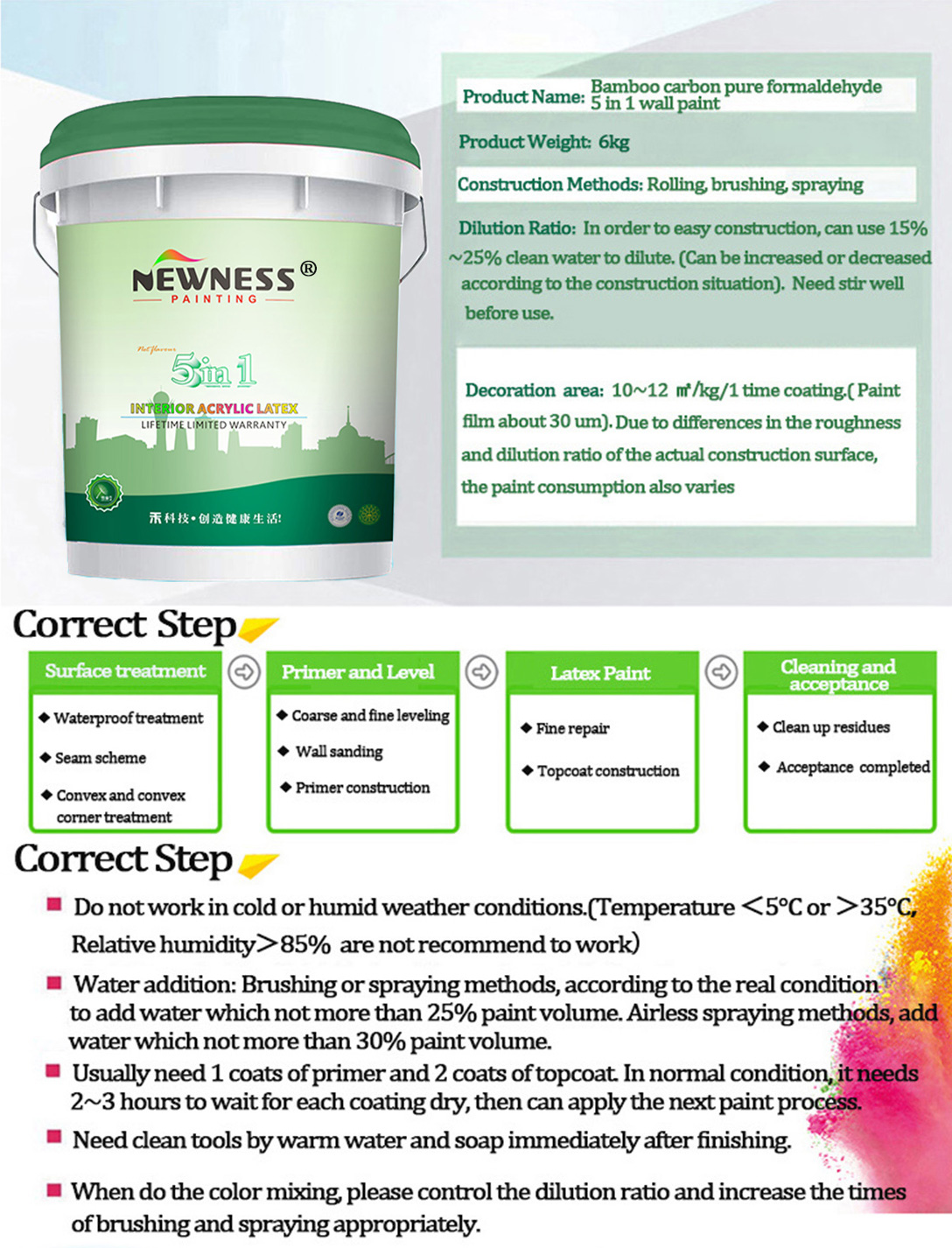 Flat/Matte Interior Wall Emulsion Paint Direct Supply from Brush Application Method