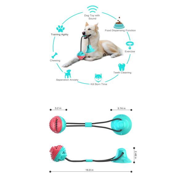 Dog Suction Cup Interactive Pet Toys Molar Anti Bite Training 400mm ODM