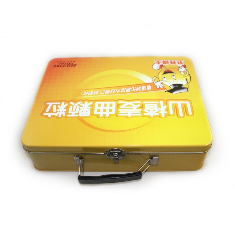 China gift tin box with plastic handle wholesale