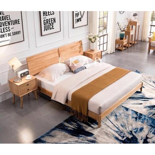 European Replica Furniture Oak Solid Wood Simple King Size Bed Alibaba