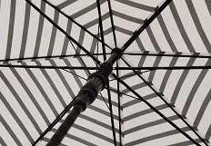 23 inches 8 Fiberglass Ribs Hands-Free Stick Umbrella with J Shape Rubber Coated Plastic Handle