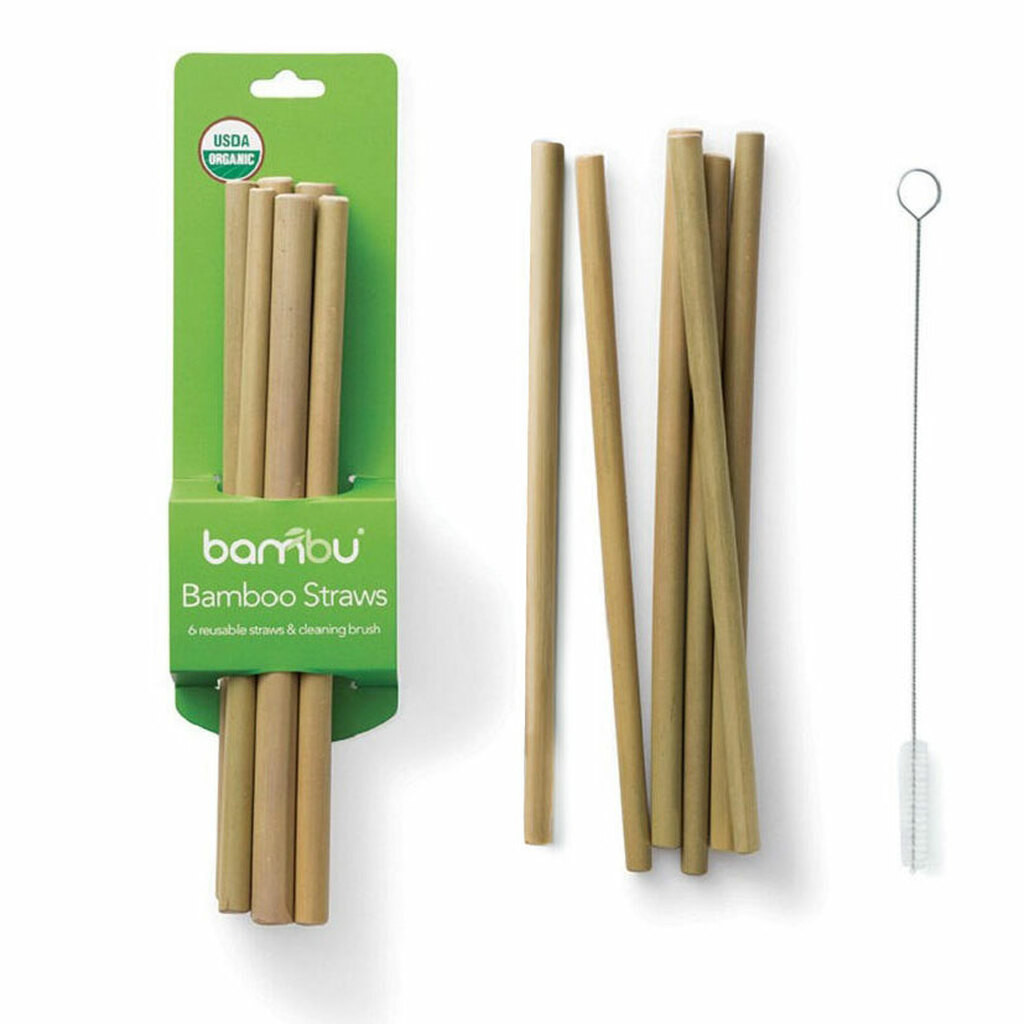 20cm Green Biodegradable Straws Bamboo Fibre Straws For Beverage