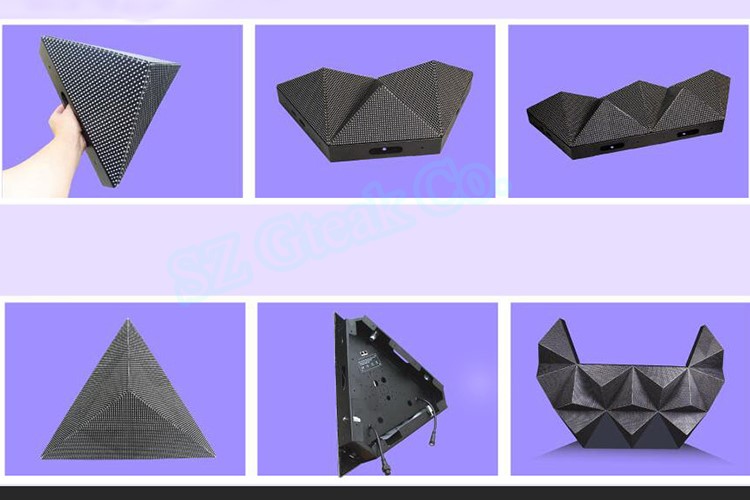 New product 3d led triangular dj screen for nightclub stage pub