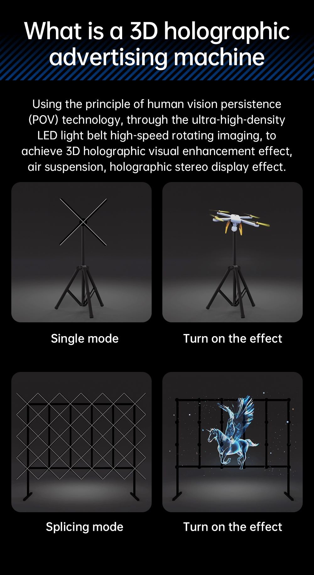 3D Hologram Fan Video Technology Advertising Display 3D Holographic LED Fan Billboard 3D Hologram Fan