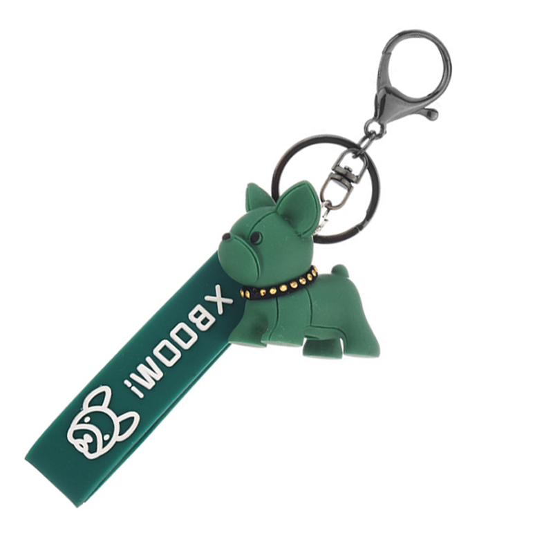 PU Key Chain Ornaments , Resin pitbull dog keychain Electroplated 0.02kg