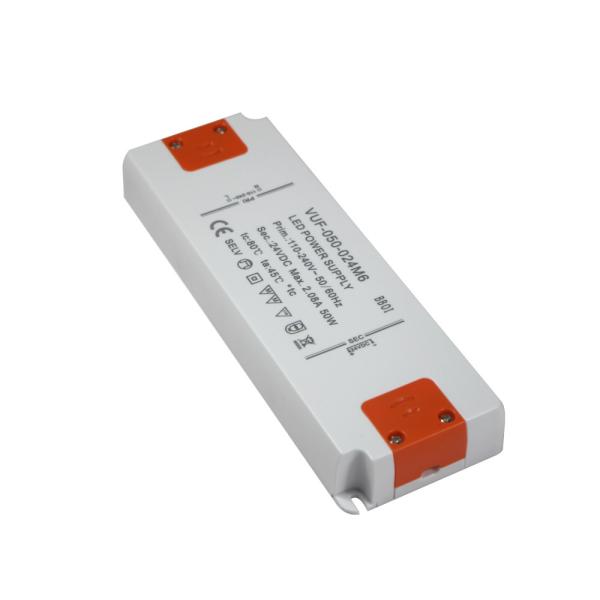 Quality Indoor Lightweight Constant Voltage LED Driver 24V 50W Plastic Case IP20 for sale
