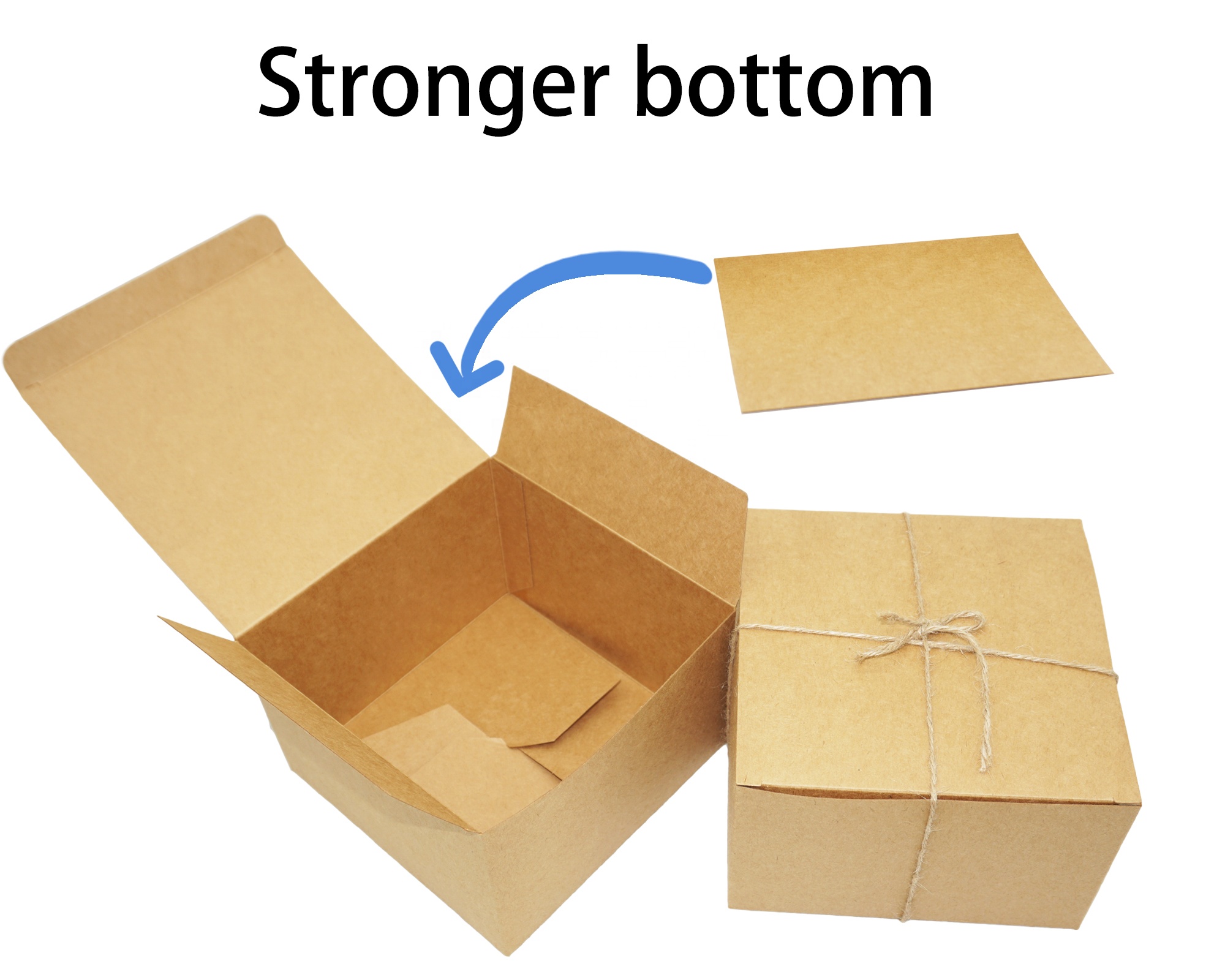 Square Recyclable Paper Kraft Cardboard Gift Boxes 6x6x4 Inch For Bakery Cupcake