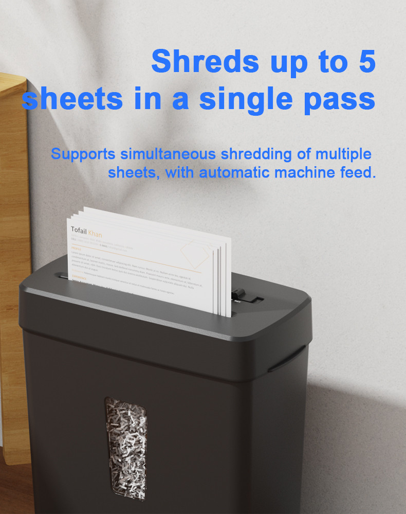 P-5 Paper Destroy Machine Home Office Use Mini Paper Shredder 5 Sheets A4 Micro Cut Shredding C222P-5 2*12mm